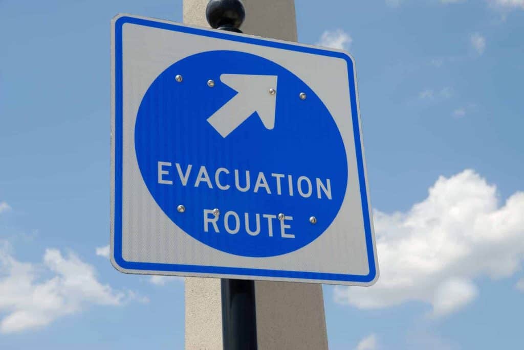 Evacuation sign